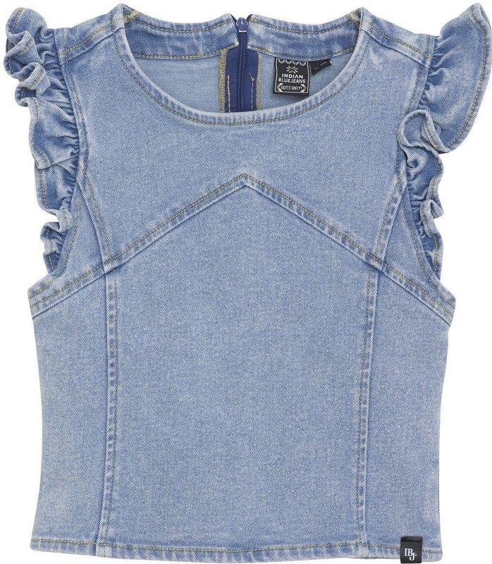 Indian Blue - Zomer Top - Licht Blauw - Denim - Ruffel