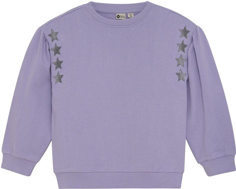 DAILY7 - Embroidery Sleeve - Sweater - Paars