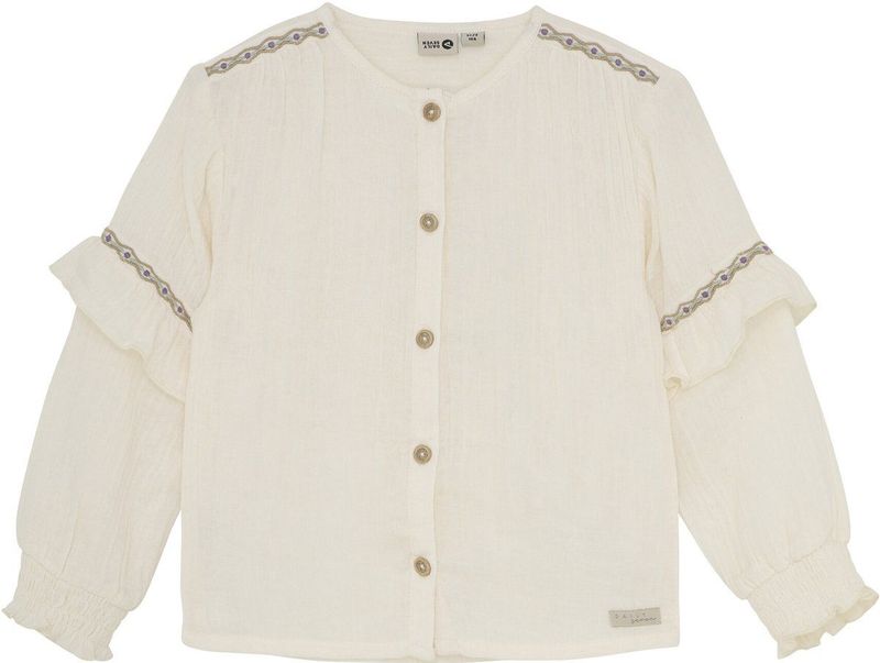 Daily7 - Winter T-shirt - Wit - Longsleeve/Ruffle