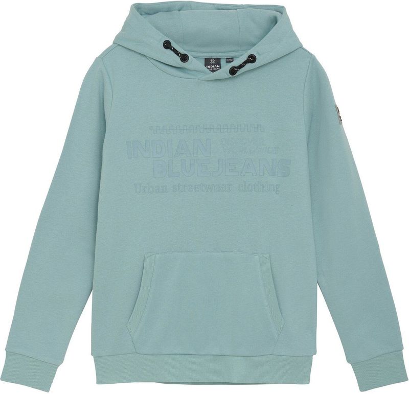 Indian Blue Jeans Hoodie blauw (Maat: 104) - Tekst - Halslijn: Capuchon,
