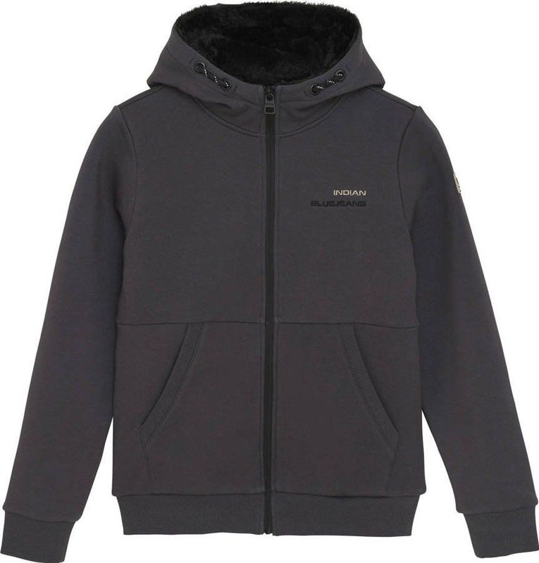 Indian Blue Jeans - Hooded Zip Teddy - Donkergrijs - Jassen