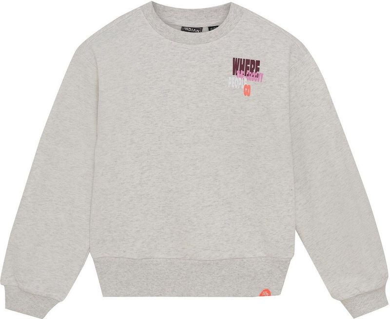 Indian Blue Jeans - Sweater - Grijs Melange - Met Backprint