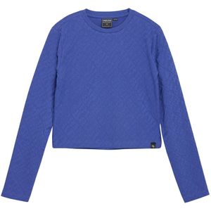 Indian Blue - Winter T-shirt - Blauw - Longsleeve - Logo/Jacquard