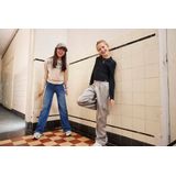 Indian Blue Jeans - Wide Shiny Cargo Pants - Zilver - Broek - Meisjes