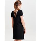 ONLY - ONLBERA BACK LACE UP S/S DRESS JRS NOOS - Dames Jurk - Zwart - Viscose