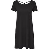 ONLY - ONLBERA BACK LACE UP S/S DRESS JRS NOOS - Dames Jurk - Zwart - Viscose