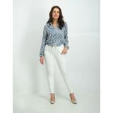 ONLY - Onlpoptrash Life Easy Col Pant Pnt Noos - Broek - Wit - Elastische Tailleband