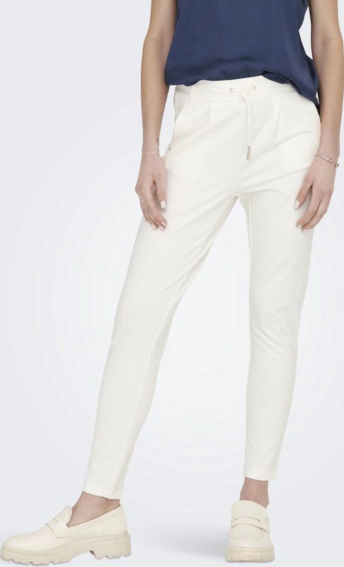 ONLY - Onlpoptrash Life Easy Col Pant Pnt Noos - Broek - Wit - Elastische Tailleband