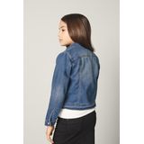 Denim - Jas - Blauw - Lange Mouwen - Drukknoopsluiting