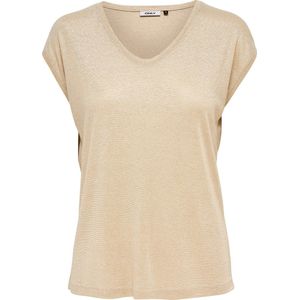 Only Onlsilvery v Neck Lurex Top Jrs Noos Dames t Shirt