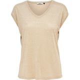 Only Onlsilvery v Neck Lurex Top Jrs Noos Dames t Shirt
