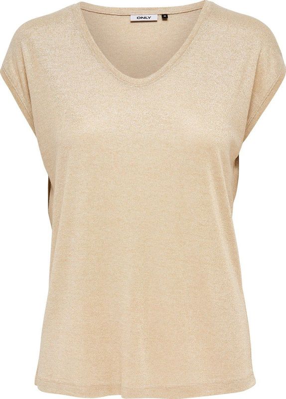 Only Onlsilvery v Neck Lurex Top Jrs Noos Dames t Shirt