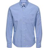 Onsalvaro - Oxford Overhemd - Blauw - Katoen - Lange Mouwen