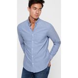 Onsalvaro - Oxford Overhemd - Blauw - Katoen - Lange Mouwen