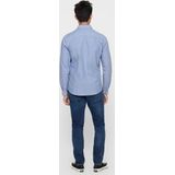 Onsalvaro - Oxford Overhemd - Blauw - Katoen - Lange Mouwen