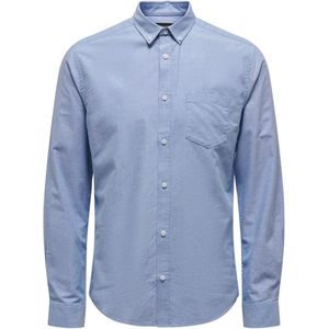 Onsalvaro - Oxford Overhemd - Blauw - Katoen - Lange Mouwen