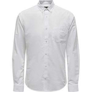 ONSALVARO - SLIM LS OXFORD SHIRT - Wit - Katoen/Polyester