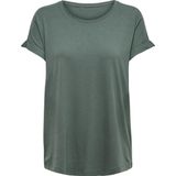 ONLY - Onlmoster S/S O-neck Top - T-shirt - Groen - Katoen