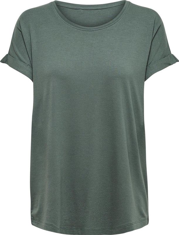 ONLY - Onlmoster S/S O-neck Top - T-shirt - Groen - Katoen