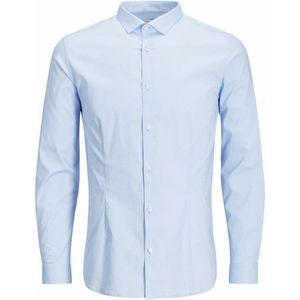 JACK & JONES - Slim Overhemd - Cashmere Blue - 98% Katoen/2% Elastaan - Knoopsluiting