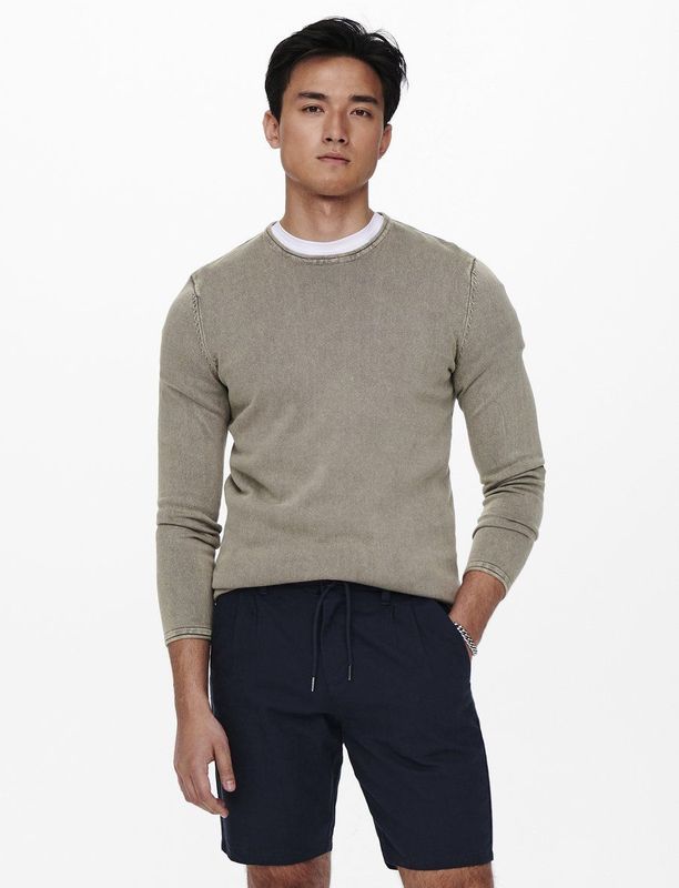 TOM TAILOR - Trui - Grijs Gemêleerd - Knitwear - Lange Mouw