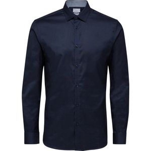 Selected Homme - Oxford Overhemd - Navy - 53% Katoen 47% Organisch Katoen