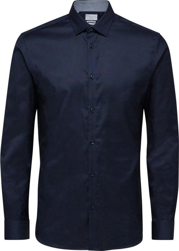 Selected Homme - Oxford Overhemd - Navy - 53% Katoen 47% Organisch Katoen