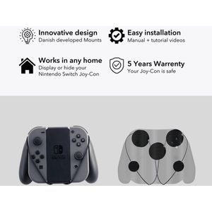 Floating Grip Nintendo Joy-Con Controller Muurbevestiging (Switch), Andere spelaccessoires, Zwart