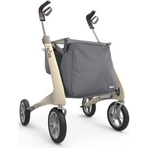 Carbon Ultralight Rollator Wit - Brede maat inclusief tas