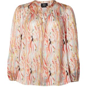 Zoey - Blousetop - Multi - 100% Polyester - V-hals - Lange Mouwen
