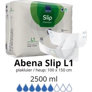 ABENA Incontinentie Slip Premium L1 - Eendelig Verband ter Bescherming van Zwaar Urineverlies en (Dunne) Ontlasting - Perfecte Aansluiting door Flexibele Sluitstrips - 26 Stuks