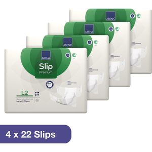 ABENA Incontinentie Slip Premium L2 - Eendelig Verband ter Bescherming van Zwaar Urineverlies en (Dunne) Ontlasting - Perfecte Aansluiting door Flexibele Sluitstrips - 88 Stuks