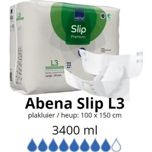 ABENA Incontinentie Slip Premium L3 - Eendelig Verband ter Bescherming van Zwaar Urineverlies en (Dunne) Ontlasting - Perfecte Aansluiting door Flexibele Sluitstrips - 20 Stuks