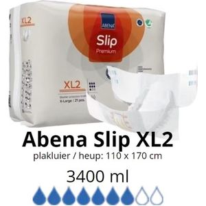 ABENA Incontinentie Slip Premium XL2 - Eendelig Verband ter Bescherming van Zwaar Urineverlies en (Dunne) Ontlasting - Perfecte Aansluiting door Flexibele Sluitstrips - 21 Stuks
