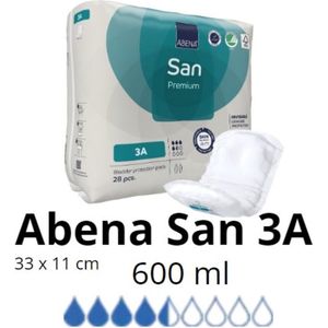 Abena - San 3A - Absorberende Inlegger - Blauw - Absorptie 600 ml - Pak