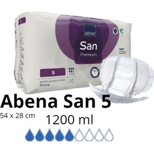 ABENA San 5, 36x Absorberende Inlegger, Pak, te Dragen in aansluitend Ondergoed- Voor Lichte tot Matige Urineverlies - Absorptie 1200 ml, purper