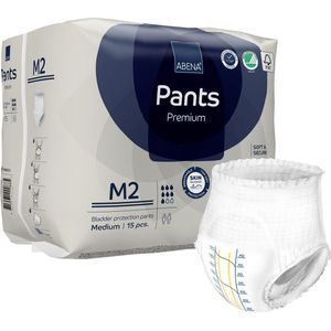 ABENA Pants Premium M2 - 15x Absorberend Broekje, te Dragen als Gewoon Ondergoed - Voor het Verlies van de Hele Blaasinhoud en (Dunne) Ontlasting - Heupomvang 80-110 cm - Absorptie 1900 ml