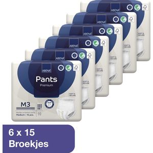 Abena Pants Premium M3 - 90x Absorberend Broekje, te Dragen als Gewoon Ondergoed - Voor het Verlies van de Hele Blaasinhoud en (Dunne) Ontlasting - Heupomvang 80-110 cm - Absorptie 2400 ml