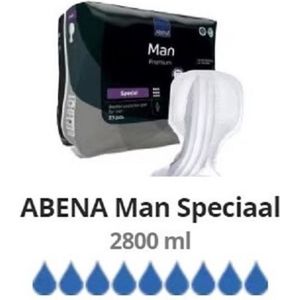 ABENA Man Special Premium - 23x Absorberend Inlegluier, Pak, te Dragen in aansluitend Ondergoed - Voor zwaar tot heel zwaar verlies (gehele blaasinhoud) Absorptie 2800 ml - Zonder kleefstrip
