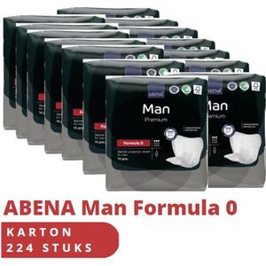 ABENA Man Premium Formula 0 - Incontinentieverband voor Mannen - Bulkverpakking 224 Stuks - 20x23cm - 250ml