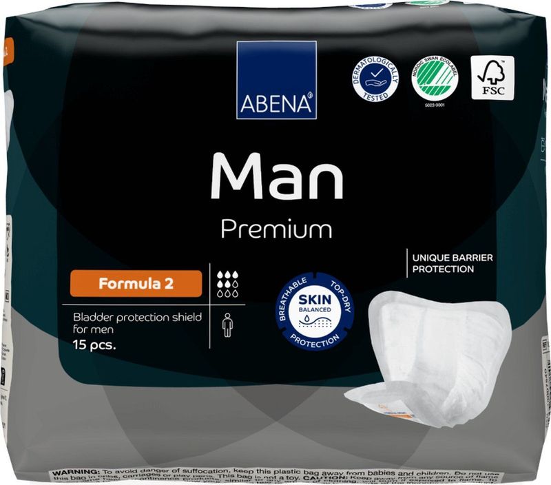 Abena - Man - Inlegverband - Grijs - Speciaal voor Licht tot Matig Urineverlies