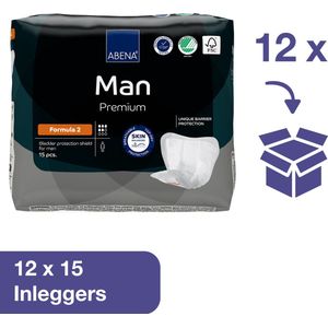 ABENA Man Premium Formula 2 - Incontinentieverband voor Mannen - 180 Stuks - 23x29cm - Voor Licht tot Matig Urineverlies