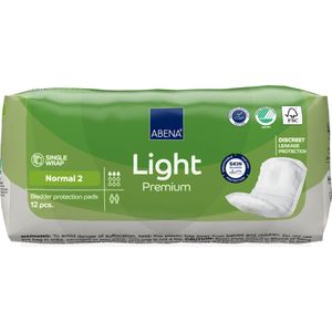 ABENA Light Premium Normal - 12x Incontinentie Verband Dames en Heren - Inlegverband voor Licht tot Matig Urineverlies - 11x26cm / 350ml
