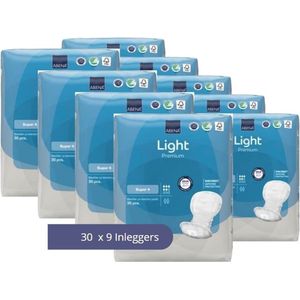ABENA Light Super 4, 270x Inlegverband, Karton, te Dragen in aansluitend Ondergoed- Voor flinke druppeltjes tot scheutjes urineverlies - Absorptie 850 ml, wit lichtblauw
