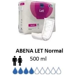ABENA LET (Abri-Let) Normal, 34x inleggers, Rechthoekig, zonder PE laag - 14 x 39 cm - 500 ml – Roze