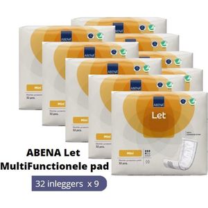 ABENA LET (Abri-Let) Mini, 288x inleggers, Karton, Rechthoekige, met PE laag en kleefstrip - 14 x 39 cm - 500 ml - Geel