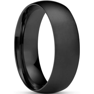 Lucleon - Heren - Roestvrij Staal Ringen - Zwart