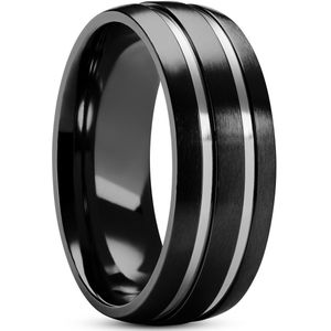 Lucleon - Heren - Titanium Ringen - Zwart