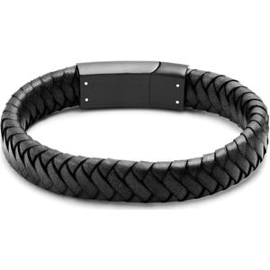 Lucleon - Heren - Leer Armband - Zwart