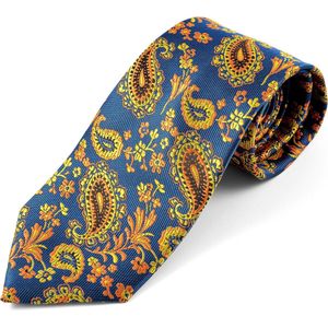 Tailor Toki Oranje paisley zijden stropdas voor heren